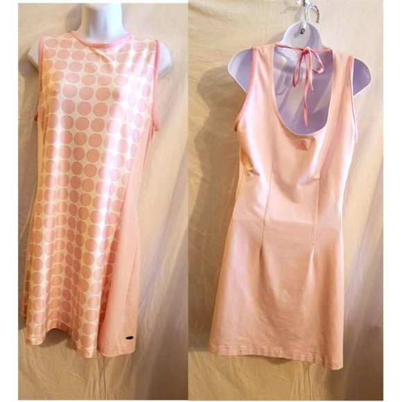 adidas Dresses & Skirts - Adidas Blush Baby Pink Polka Dot Tennis Dress Size Large